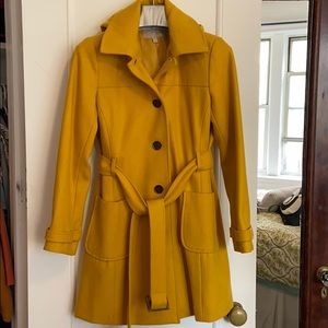 🍌 Banana Republic 🍌 60% wool Hooded Yellow Coat